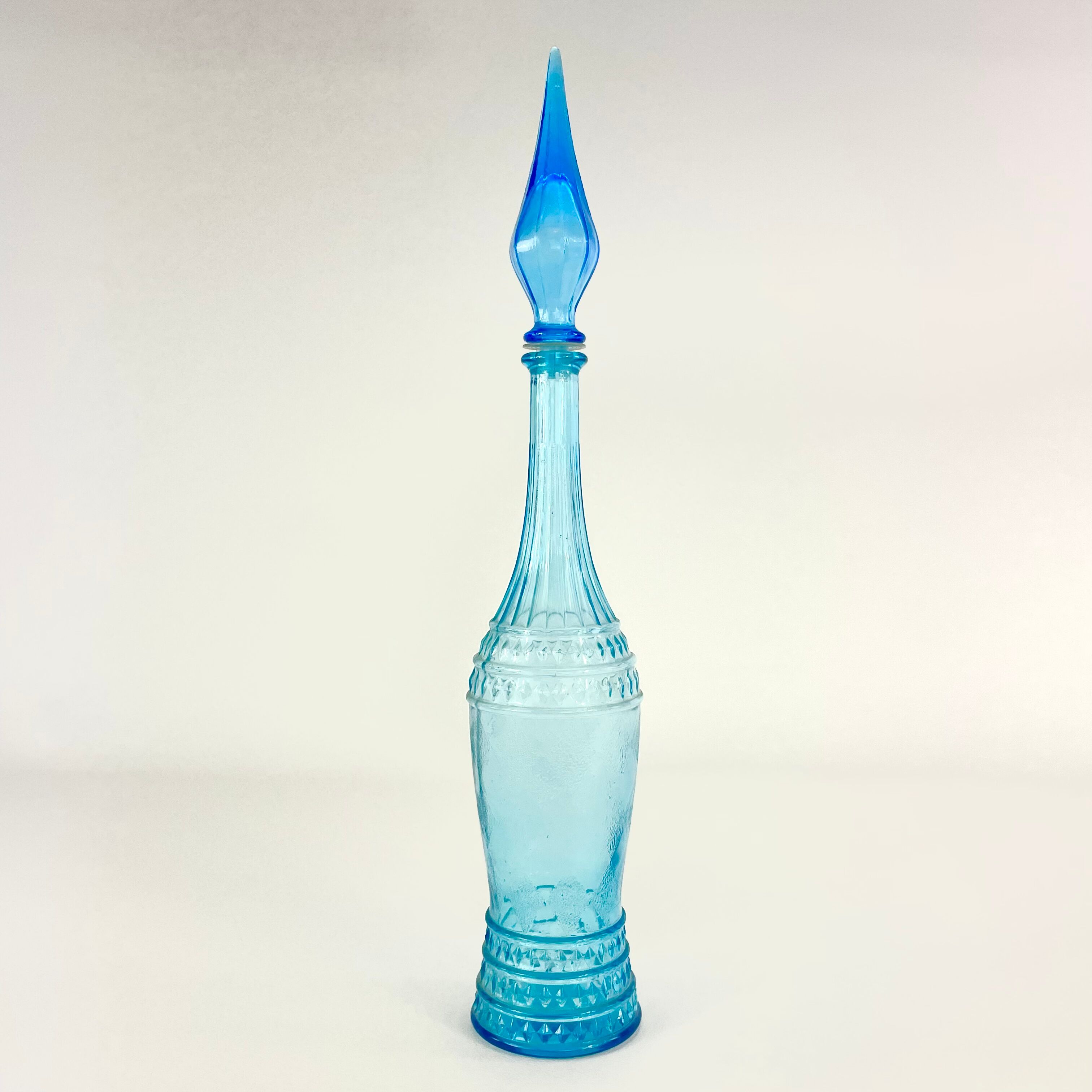 Blue bottle, Empoli glass, Italy, Mid-century
