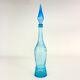 Bouteille bleue, verre d'Empoli, Italie, Mid-century