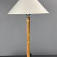 Set of 2 pencil reed rattan bamboo and chrome table lamps, 1980s