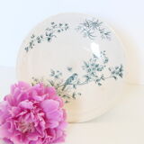 Servant dish on piedouche / compotier, Terre de Ferre, Longwy cute pattern, Vintage, early 19th