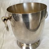 Champagne bucket in silver metal with two handles dimension: height -18cm- diameter -22 cm-