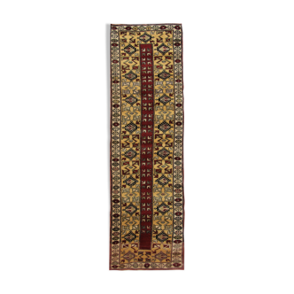 Handwoven oriental runner rug traditional milas carpet- 81x268cm