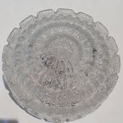 Wall ceiling lamp ø 28 cm Glashutte Limburg 1960s moulded glass