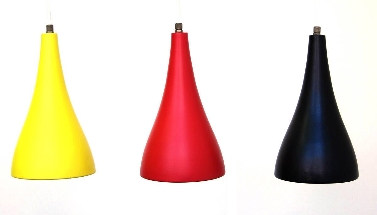 Louis Kalff – pendentif vintage Philips jaune, rouge, noir