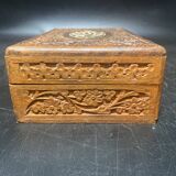 Carved wooden box