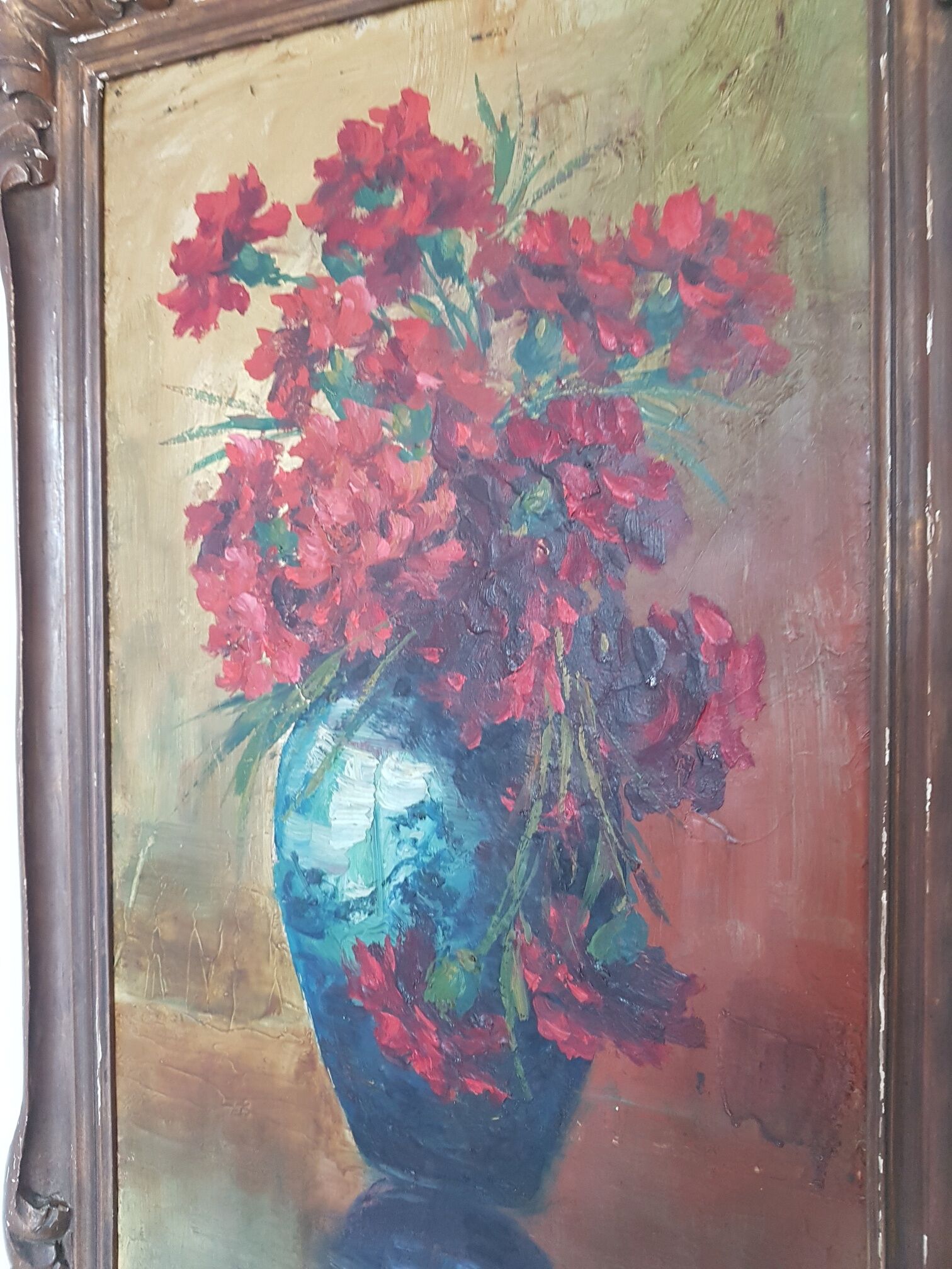 Art Deco flower bouquet oil painting