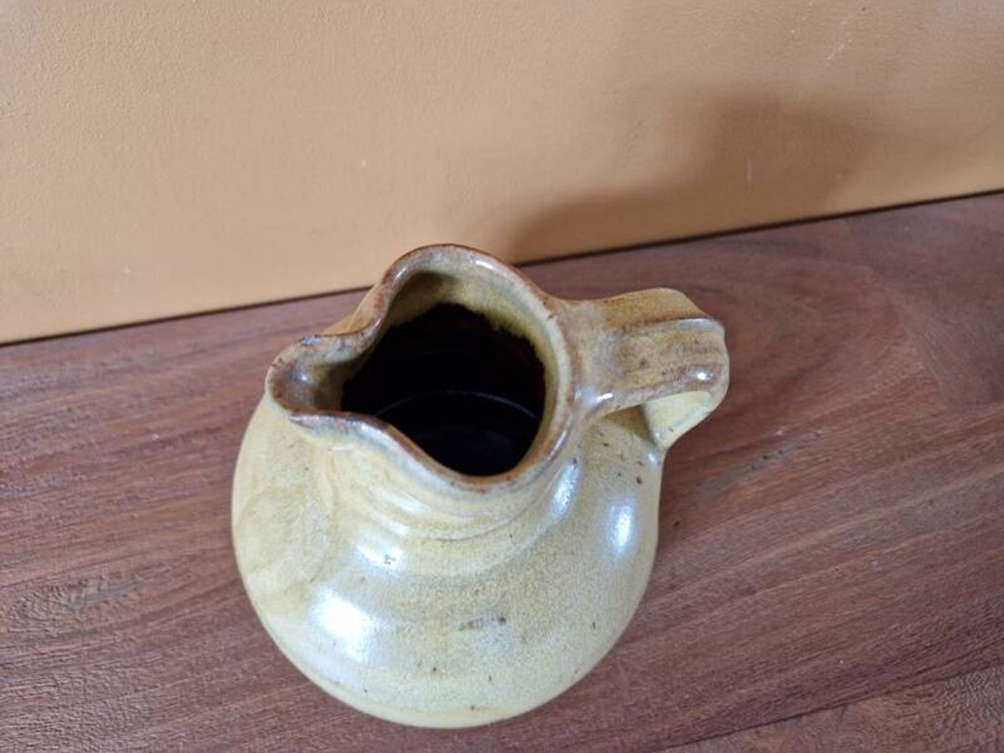 Eric Astoul (Born in 1954) in La Borne - Yellow enamelled stoneware pitcher