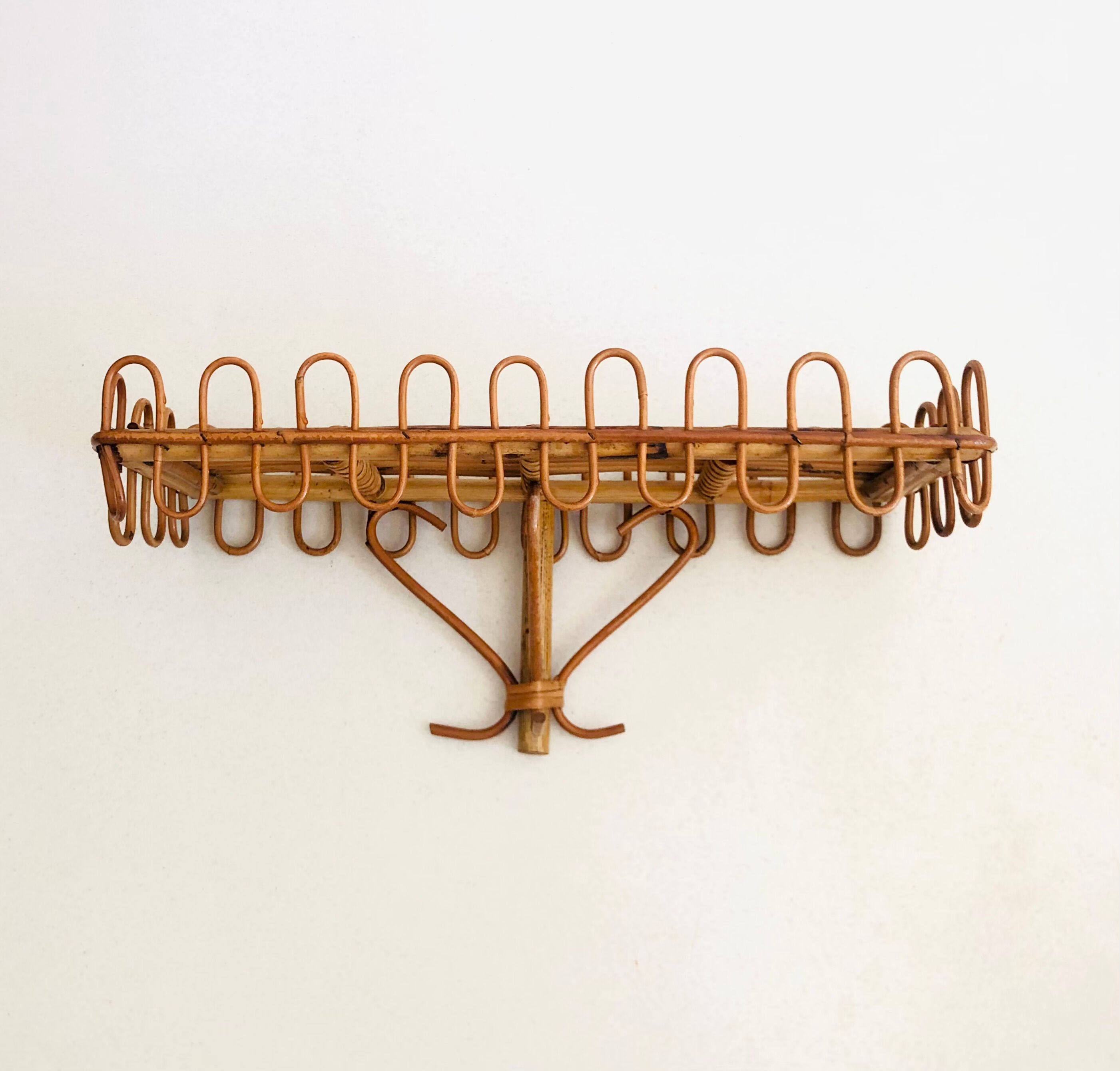 Rattan wall shelf, Italy 60