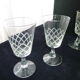 Set de 5 verres à vin en verre décor gravé croisillons