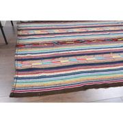 Vintage Turkish Oushak Handmade Wool Cotton Blue Kilim Area Rug 175x317