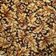 1960s German acrylic runner with gold and brown foliate 2.2' x 10.9' - 1C1288