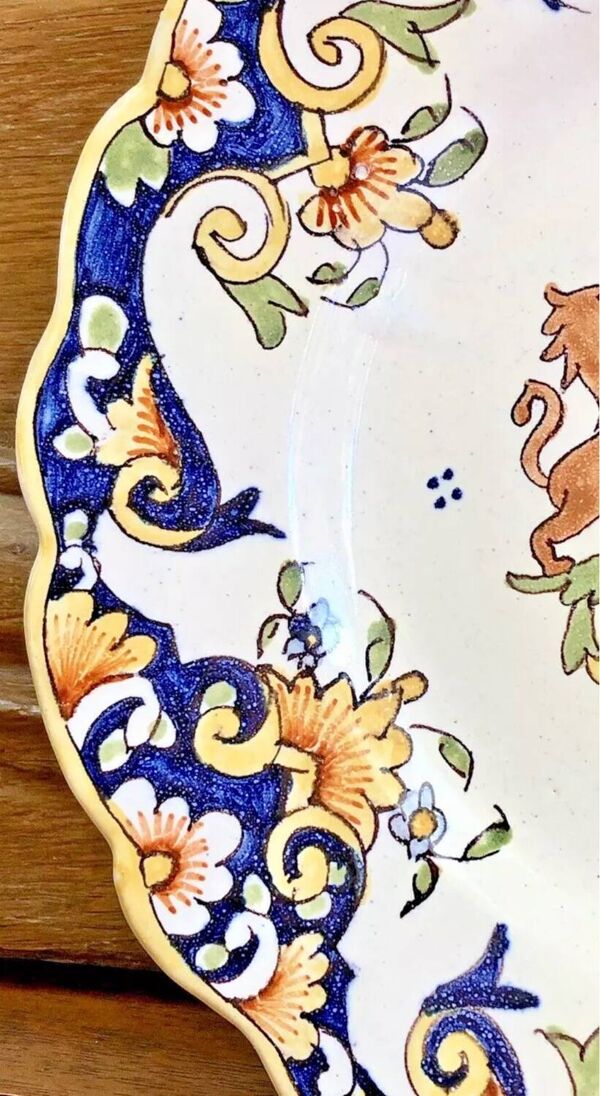 6 anciennes assiettes à dessert Desvres Fourmaintraux Rouen modèle Dinan 2