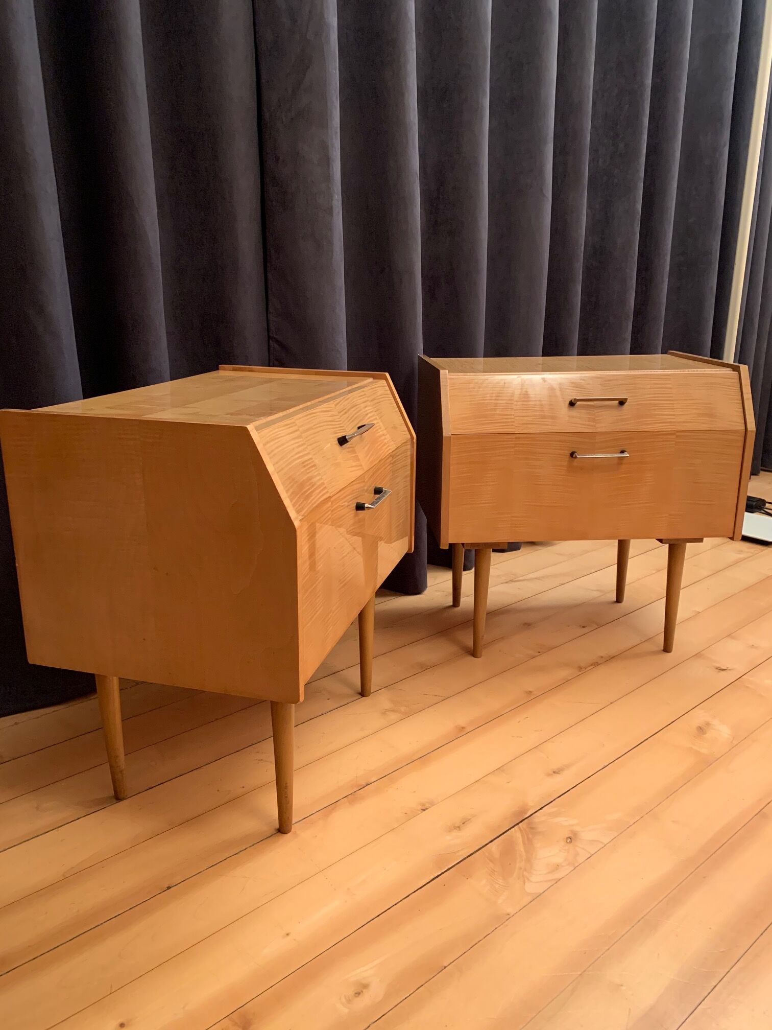 Pair of bedside tables, 70s