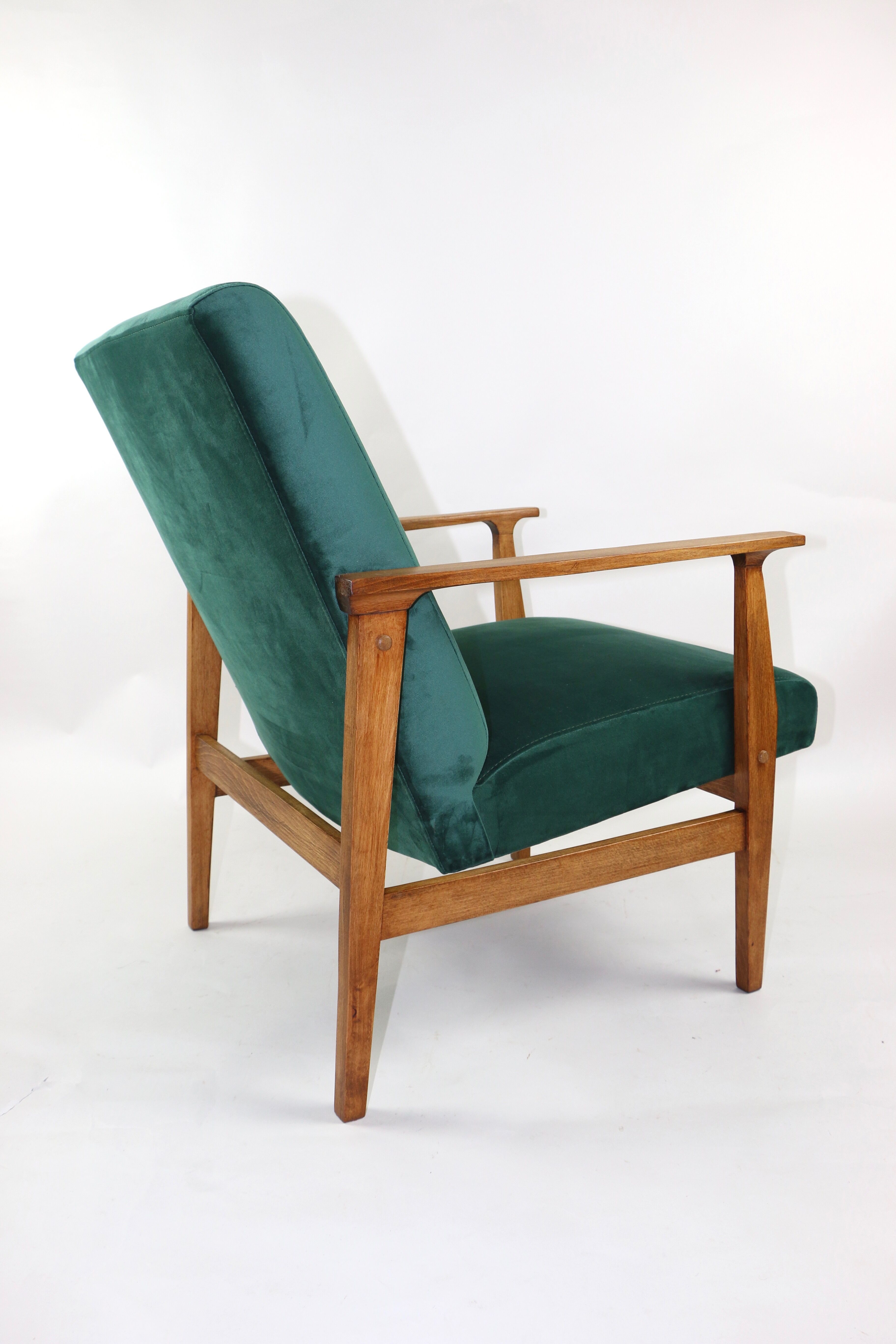 Fauteuil en velours vert vintage, 1970