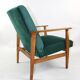 Fauteuil en velours vert vintage, 1970