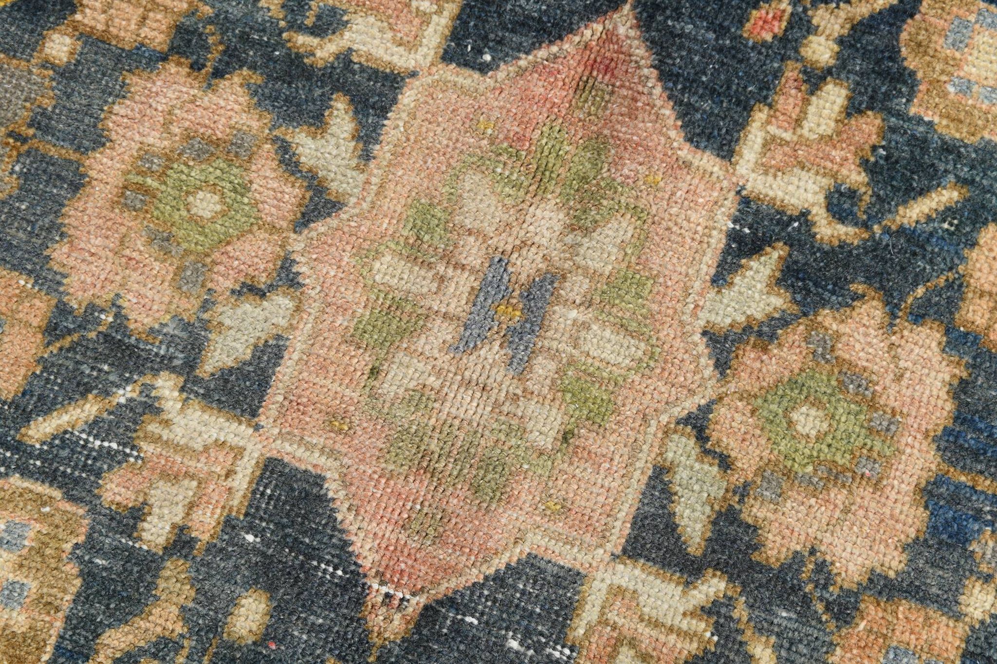 5x9 Peach Red Dark Blue Persian Area Rug, 153x290Cm SK 18900