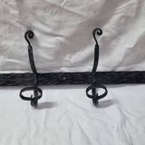 Coat rack with 4 iron coat hooks