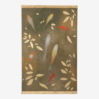 Painted canvas, Koi carp, contemporary work