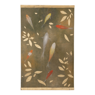 Painted canvas, Koi carp, contemporary work