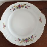 Assiettes à dessert et plat porcelaine fleurs service à dessert