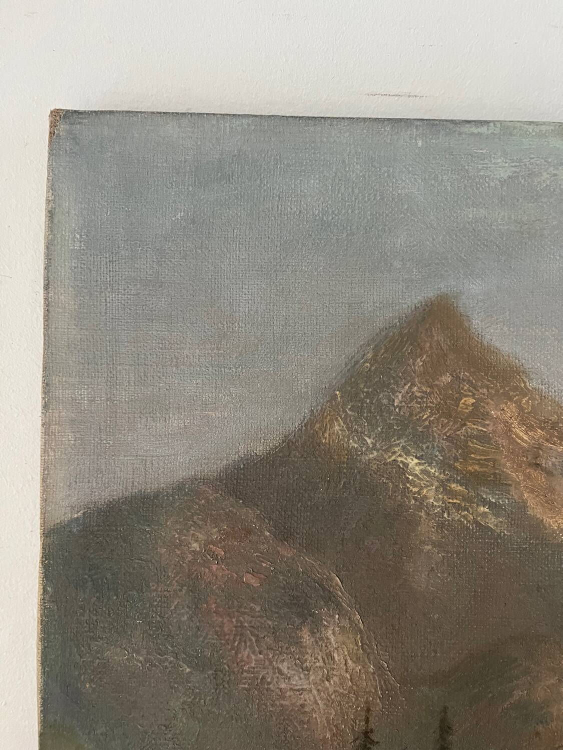 "The torrent in Savoie", mountain landscape, oil on canvas