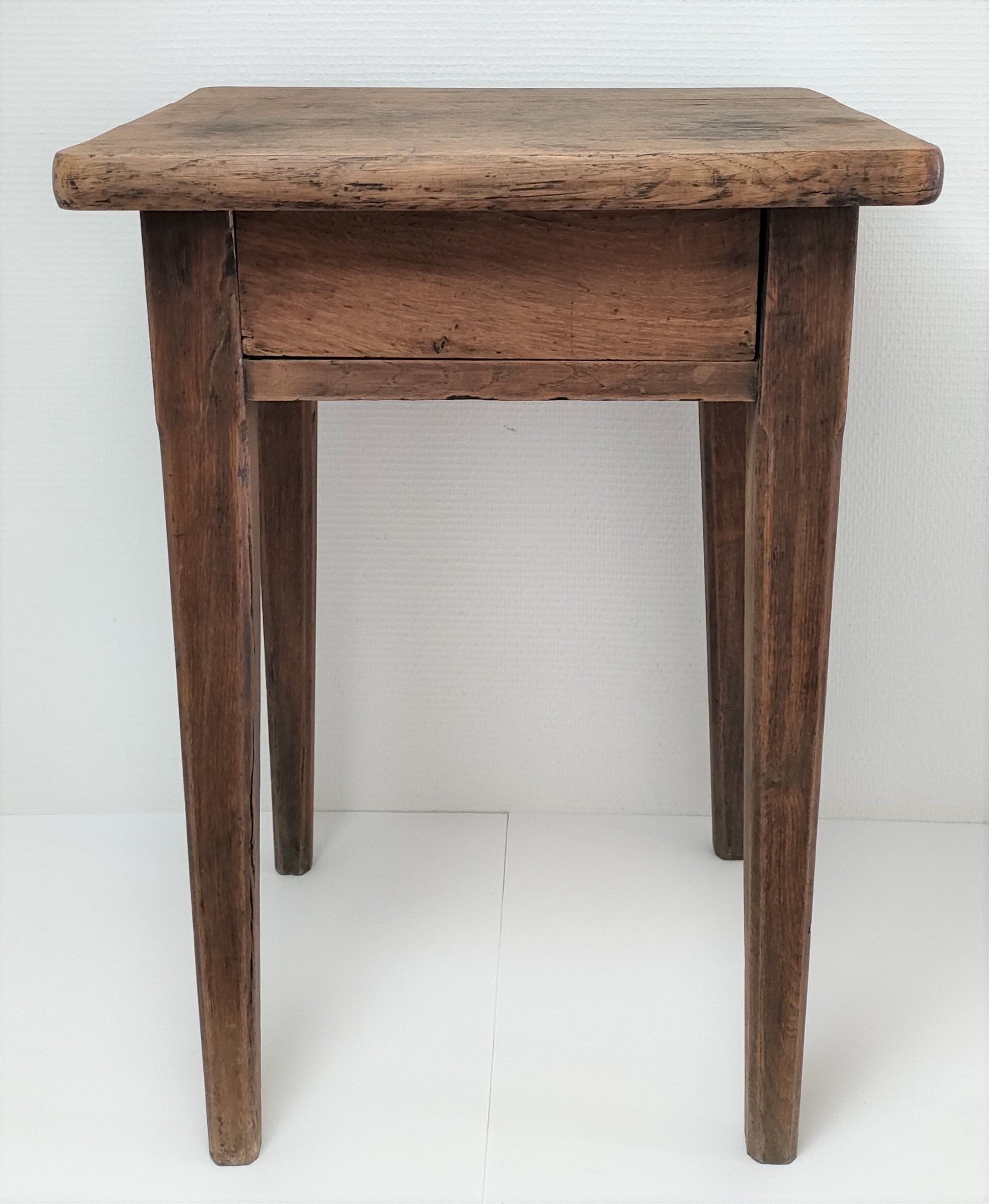 Bedside table solid oak patinated early twentieth century