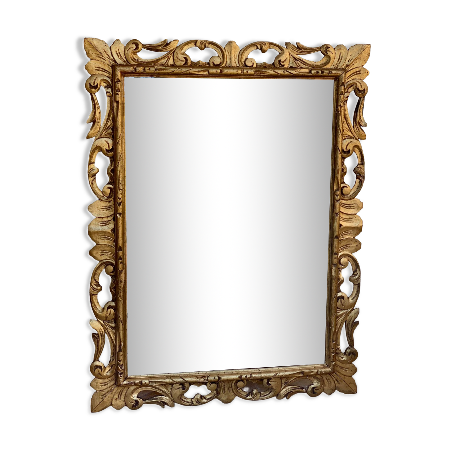LARGE MIRROR in gilded wood in Baroque style