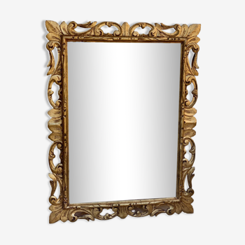 Miroir en bois doré de style baroque 93x123cm