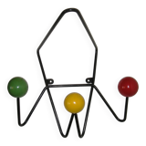 Coat hook; 3 balls - Dupré-Hauser from the 1950s