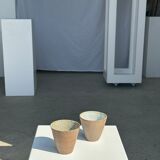 Set of 2 cups / mug Indonesian ceramic (matte brown)