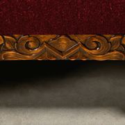 Pair Danish cabinetmaker Art Deco Armchairs in burgundy wool fabric