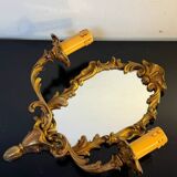 Applique murale miroir en bronze doré - style Louis XV Rococo