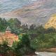 HST painting "Altitude landscape" Mountain and animated river signed