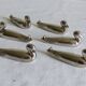 6 metal knife holders, ducks
