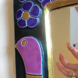 Enamelled ceramic mirror by François Lembo