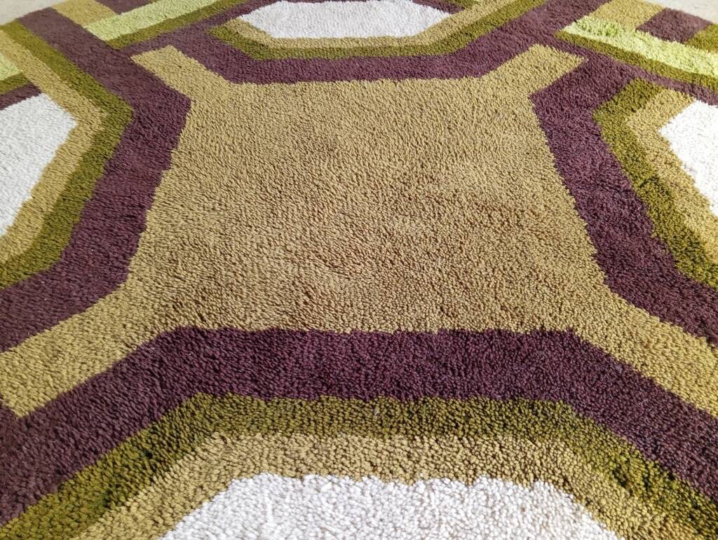 Tapis space age en laine, années 70