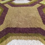 Tapis space age en laine, années 70