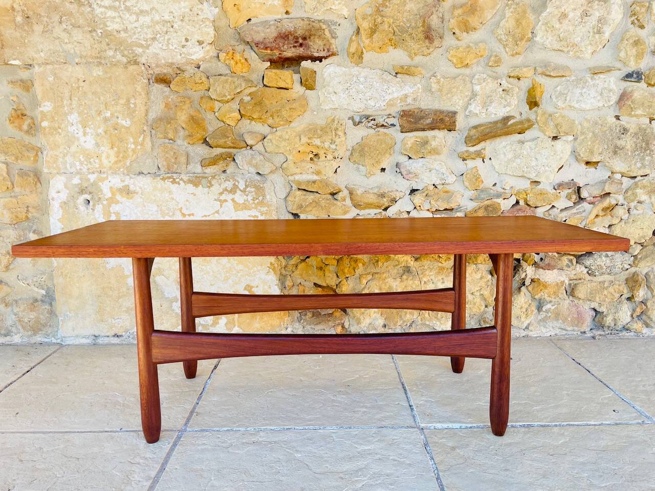 Teak coffee table in Scandinavian style, circa 1960s.