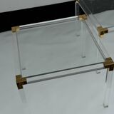 Trio of Hollywood Regency lucite and Glass Tables