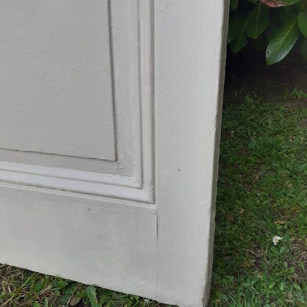 Porte ancienne de communication vitrée moulurée 218,5x83 15 petits carreaux