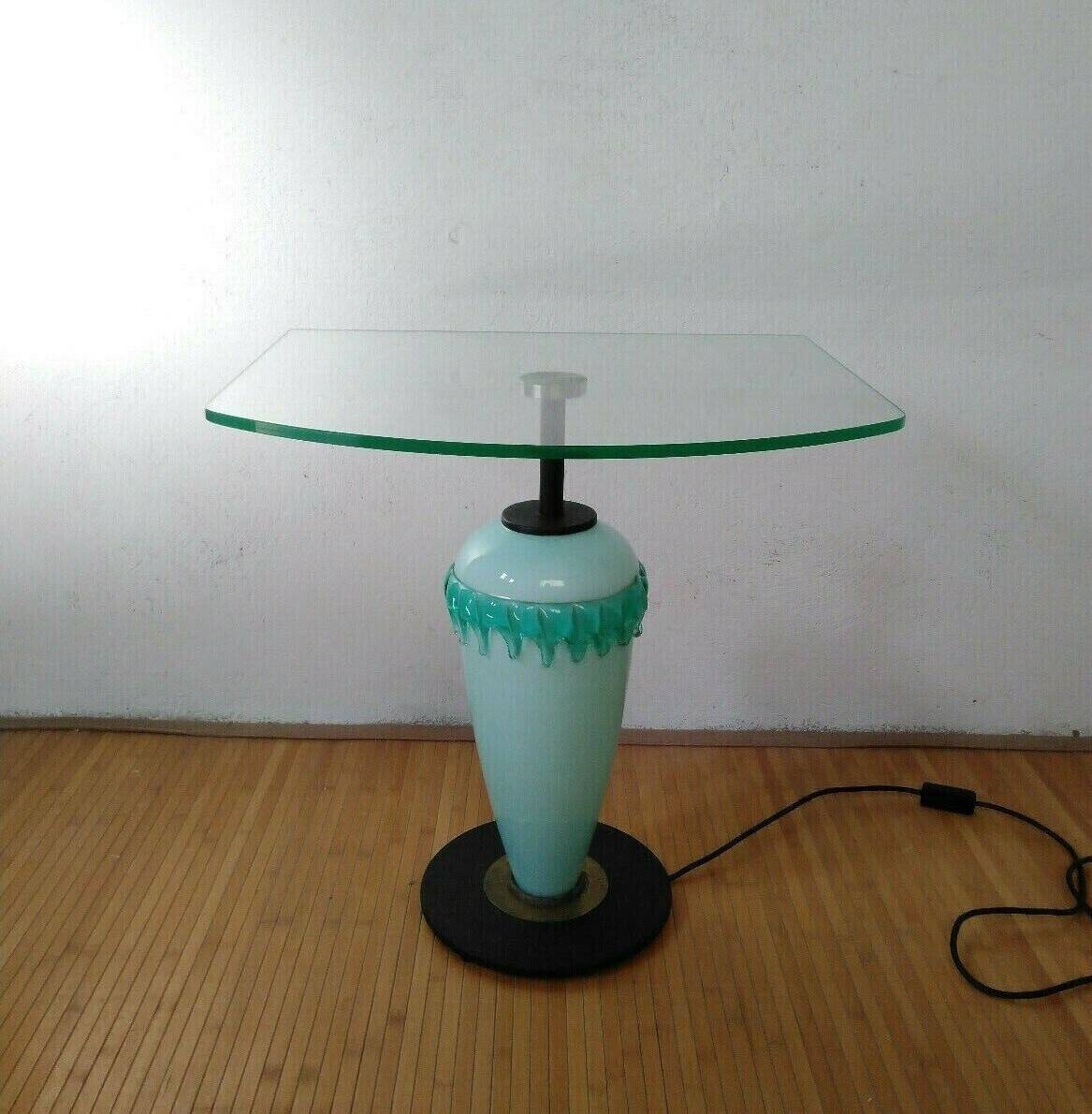 Lampe guéridon en verre de Murano Italie