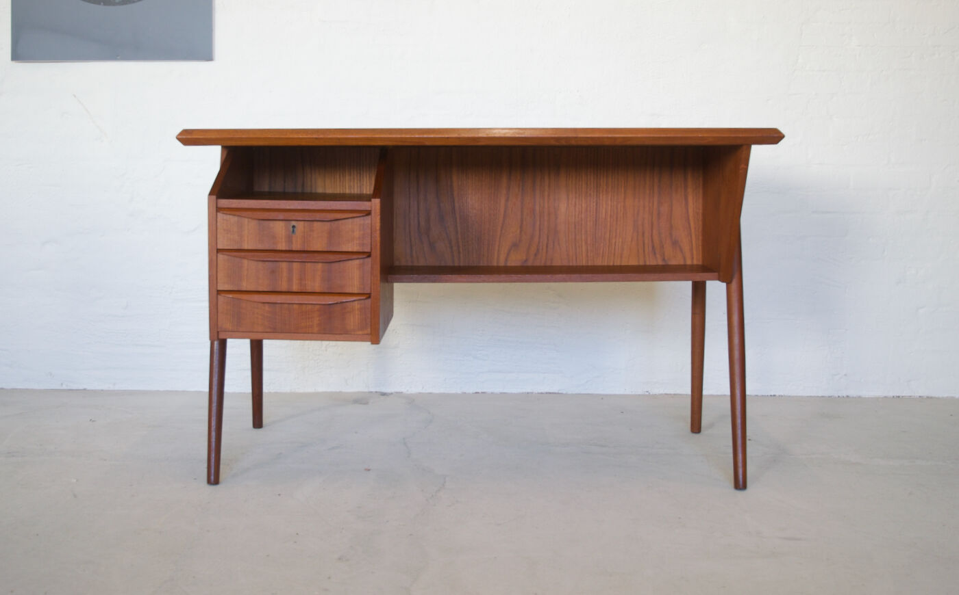 Danish Teak Desk By Gunner Nielsen for Tibergaard