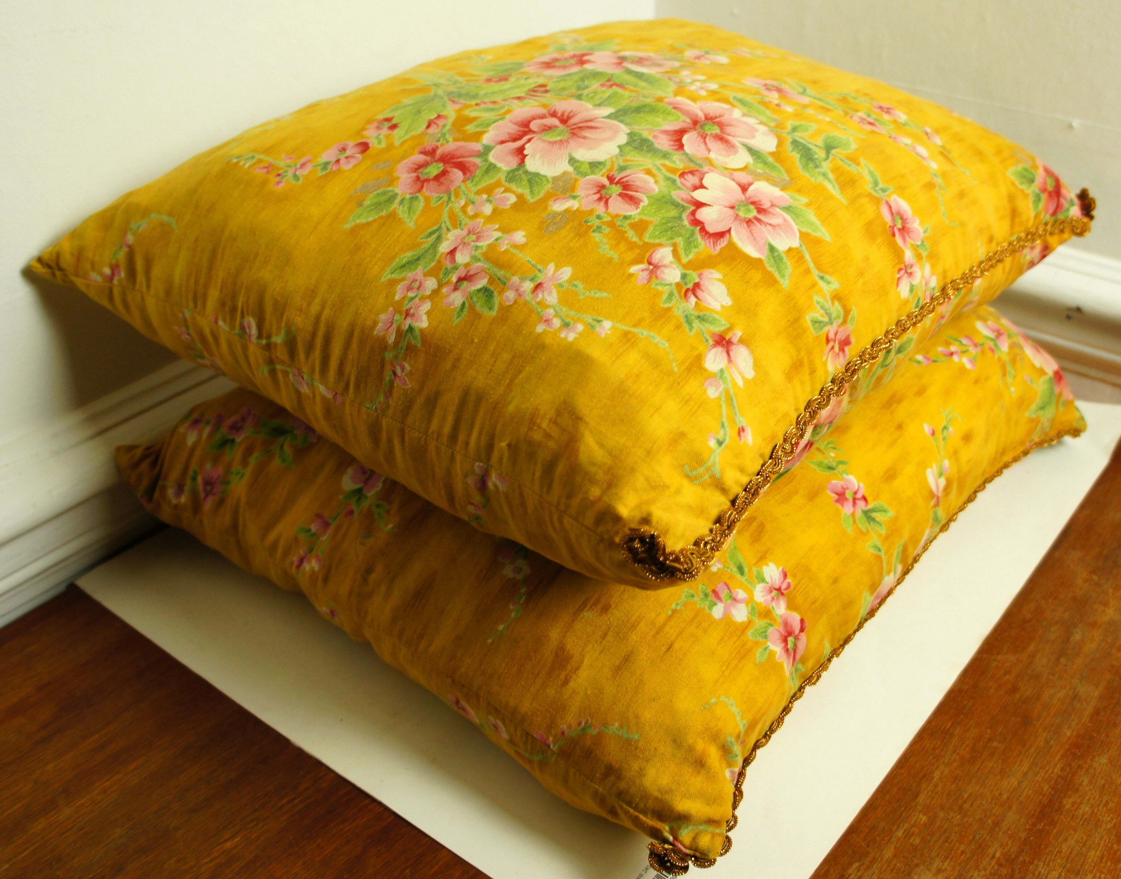 2 vintage ornate cushions