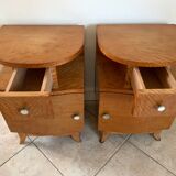 Pair of art deco bedsides in lemon tree magnifying glass