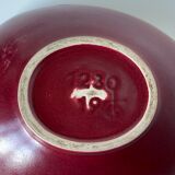 Earthenware pocket tray, red covered and foam with gilding