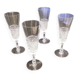 4 flûtes à champagne baccarat années 70