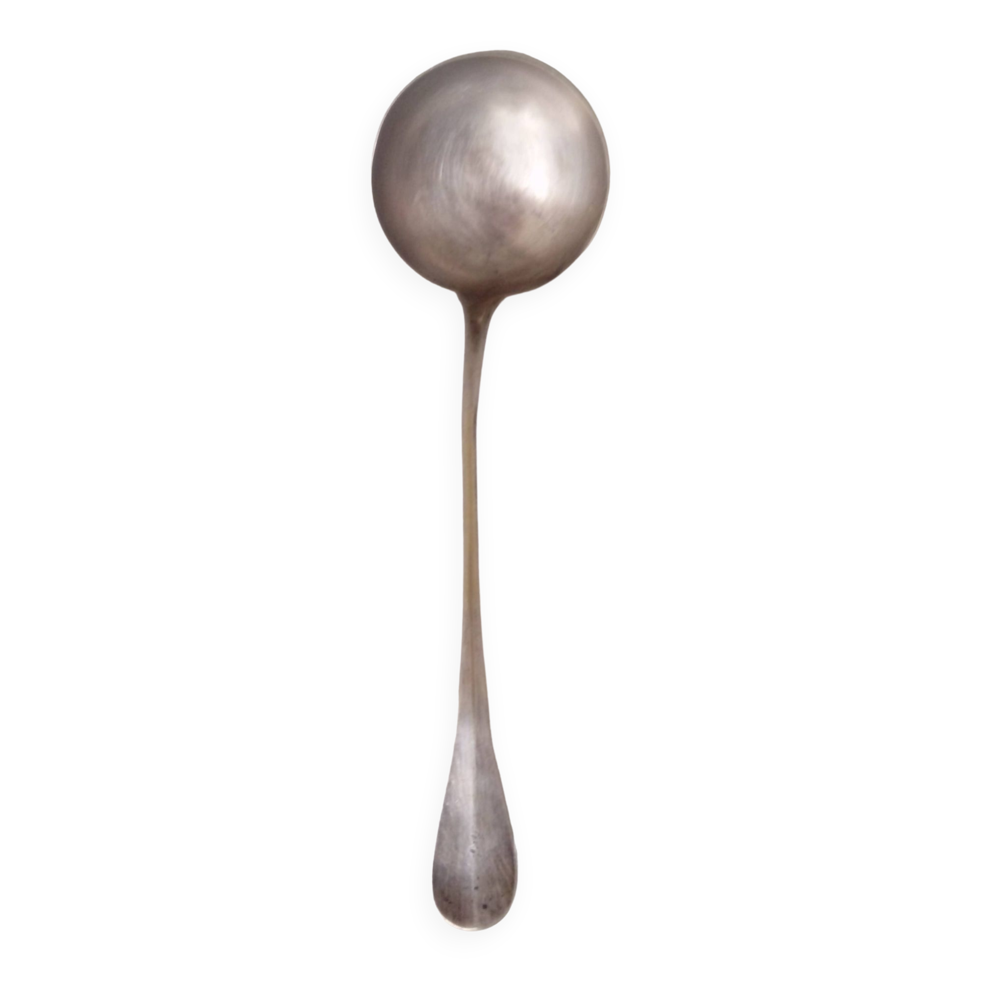 silver-plated metal ladle monogrammed PT orfevrerie L.Auzolle