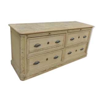 Commode à 4 tiroirs industrielle antique en chêne 1900s