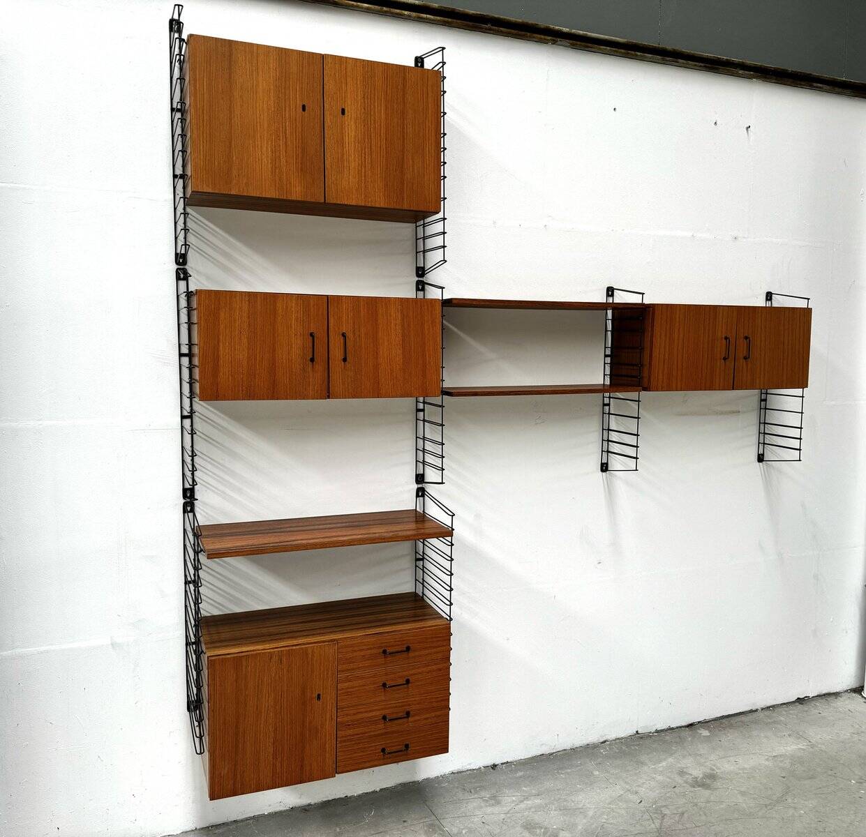 Vintage teak modular wall system by Tomado for Musterring, 1960s