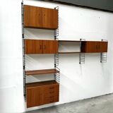 Vintage teak modular wall system by Tomado for Musterring, 1960s